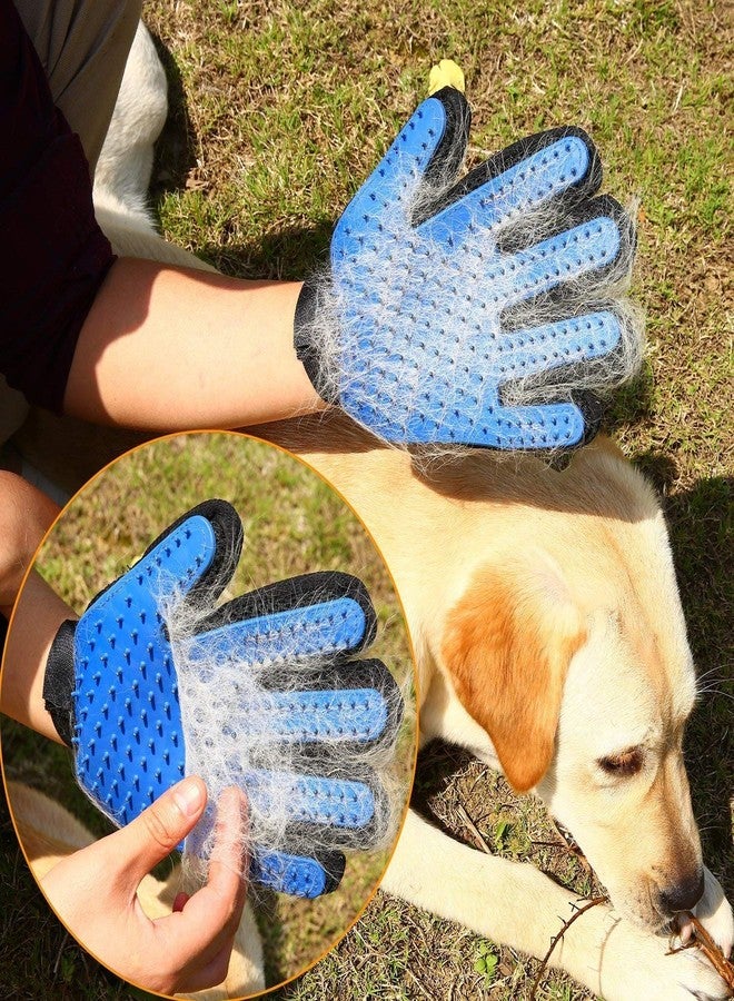 Red Champion Combo Pack Pet Grooming & Bathing Gloves - Premium Silicone Deshedding & Shampoo Massage Brush for Dogs & Cats - Image 4